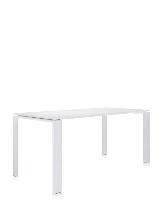 Moderner Esstisch in Weiß mit minimalistischem Design und geraden Linien, ideal für Esszimmer.