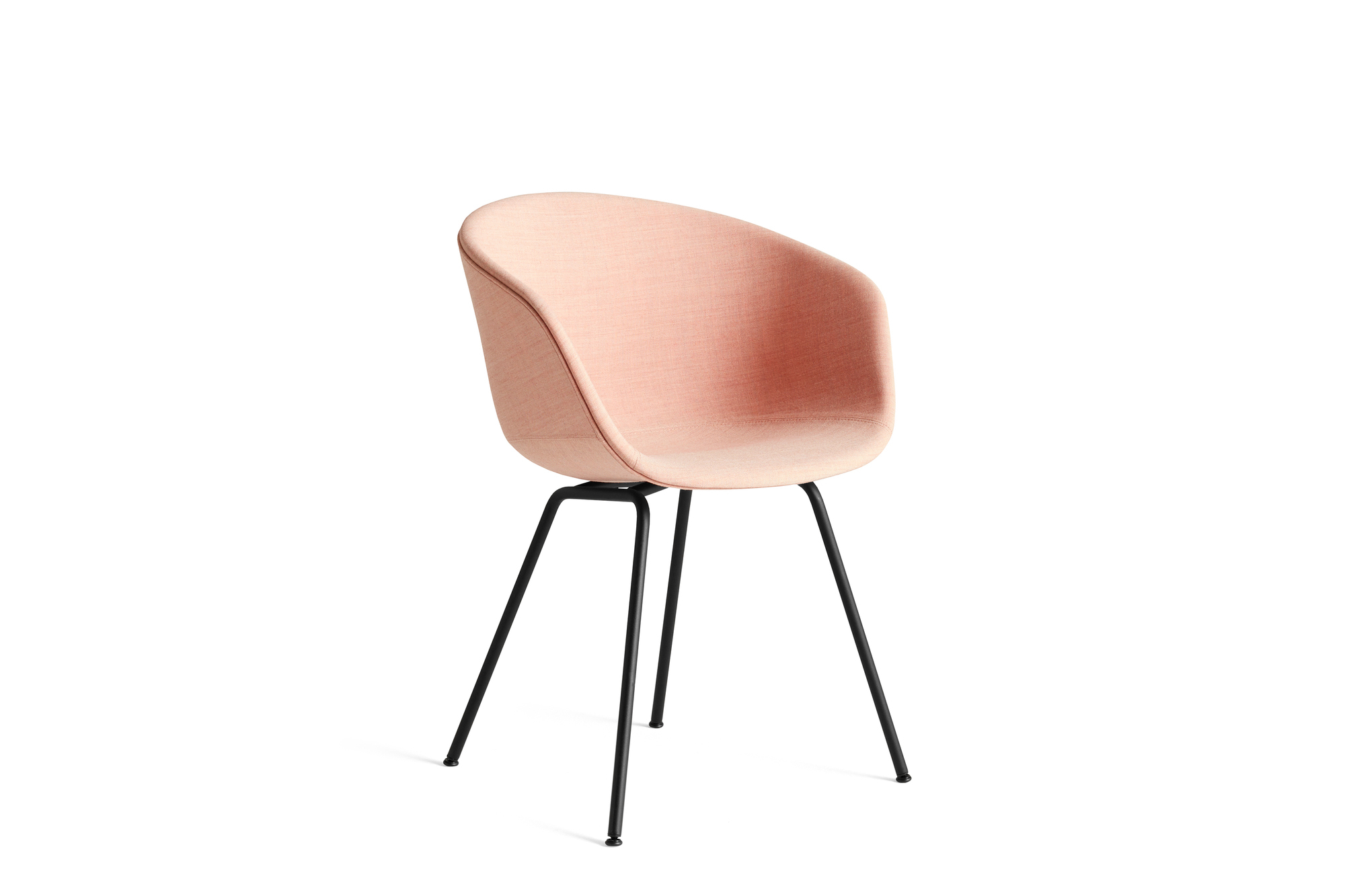 About A Chair AAC27 Stuhl von Hay mit Vollpolster in Rosa und schwarzem Gestell.