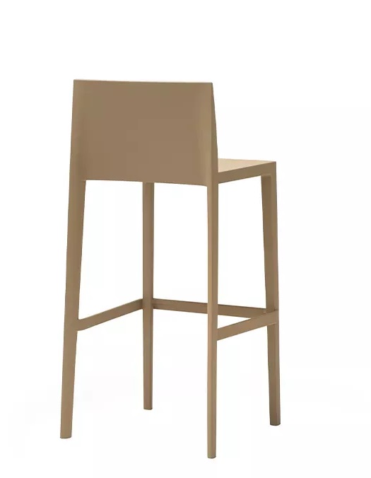 Sail BQ1250 Barstool von Andreu World, moderner Barhocker in Beige, Ansicht von hinten.