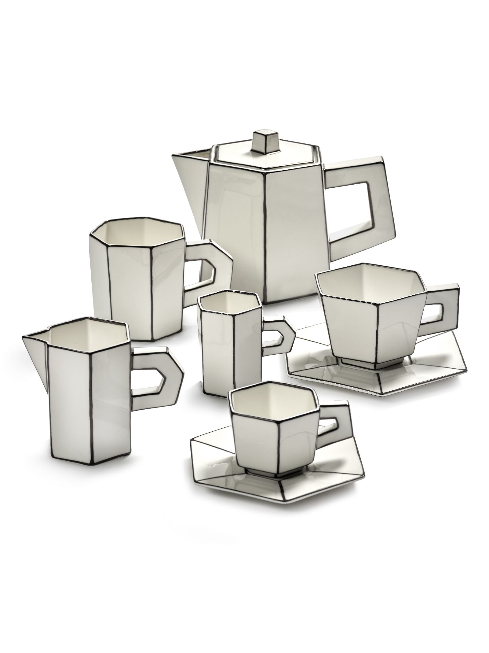 Theepot wit/zwart Carte Blanche Serax 