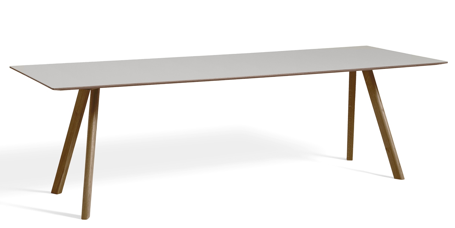 Heller Copenhague Tisch CPH 30 von Hay, 250x90 cm, mit Holzbeinen und minimalistischem Design.