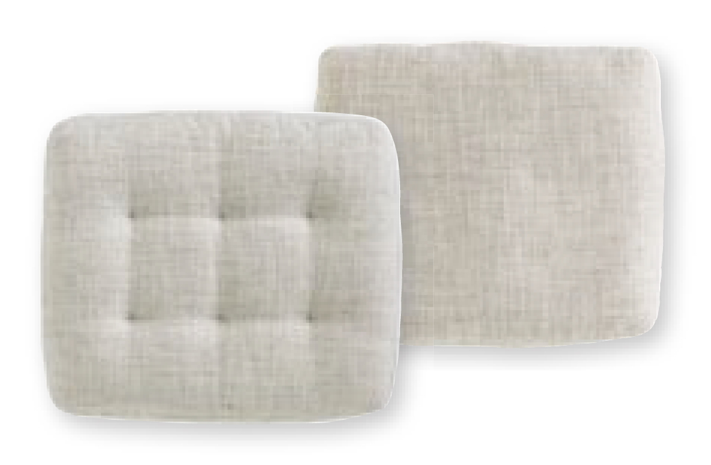 Grand Sofa Rückenkissen von Vitra, hellbeige, quadratisch, mit Knopfheftung, für bequemes Sitzen und stilvolles Wohnen.