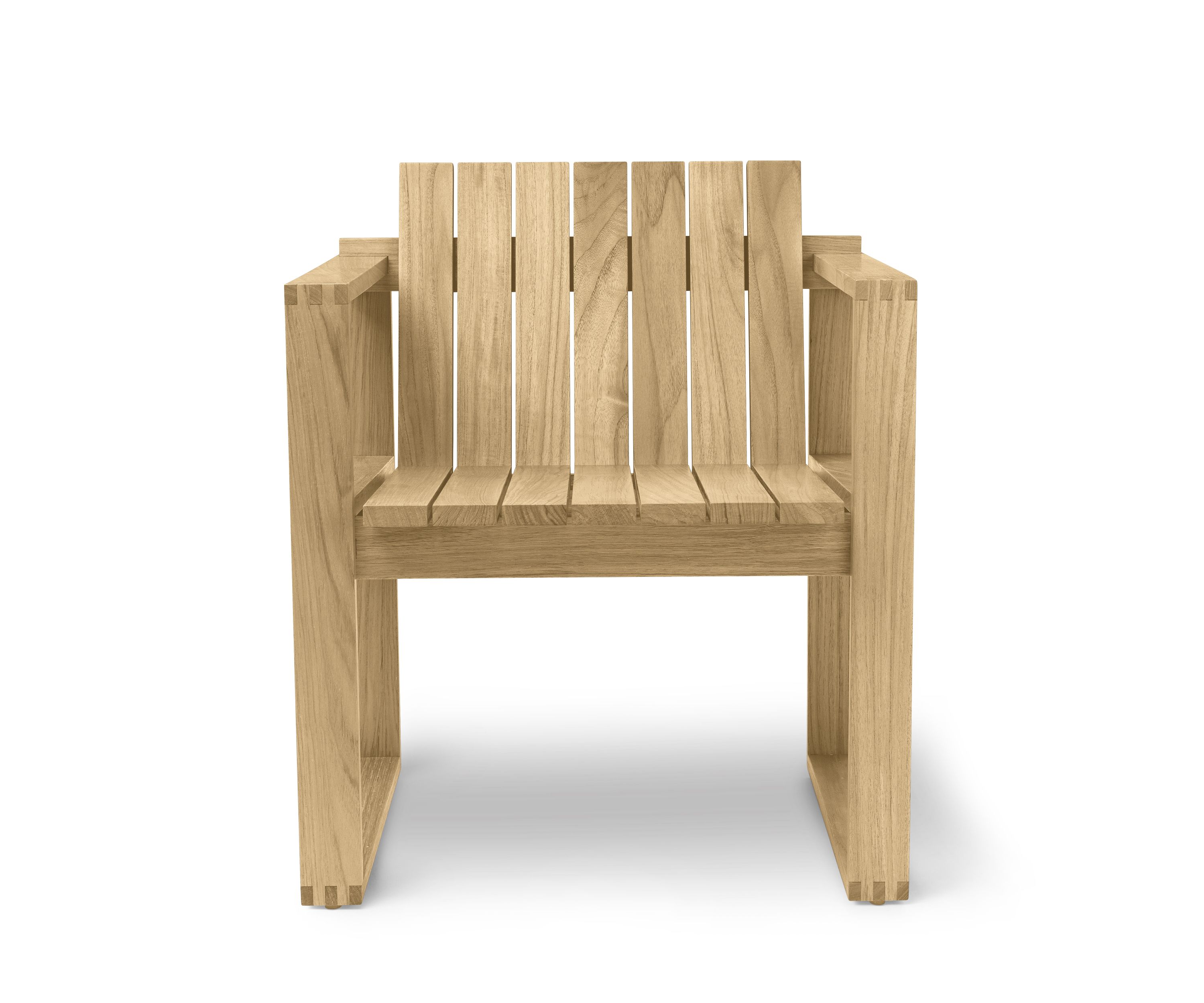Bodil Kjaer Outdoorstuhl von Carl Hansen & Søn aus Teakholz, Frontansicht. Gartenmöbel.