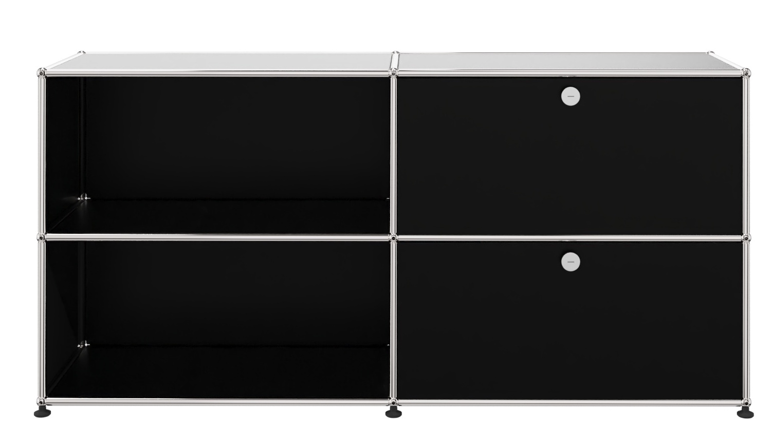USM Haller dressoir 2 open vakken / 2 kleppen rechts grafietzwart
