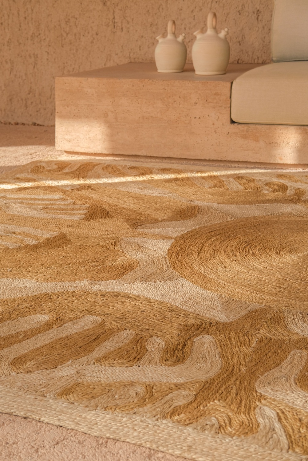 Lucia Eames Sunbirds-tapijt Natural Nanimarquina
