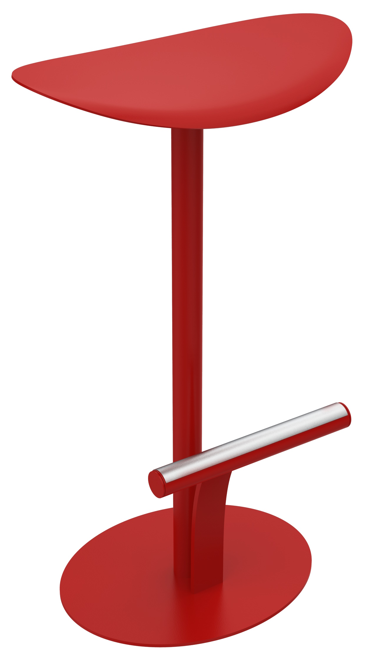 Roter Bolder Barhocker von Fermob für den Außenbereich mit Fußstütze aus Edelstahl.