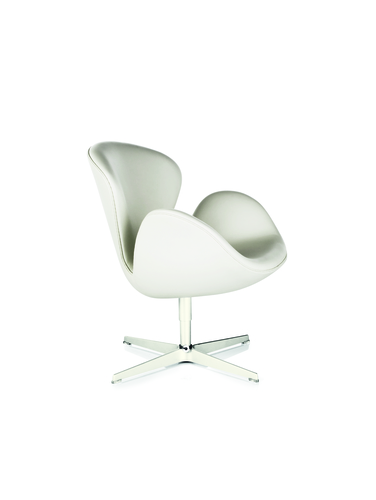 Weißer Schwan Sessel von Fritz Hansen, ein moderner Designklassiker mit Drehfuß und eleganten Linien.
