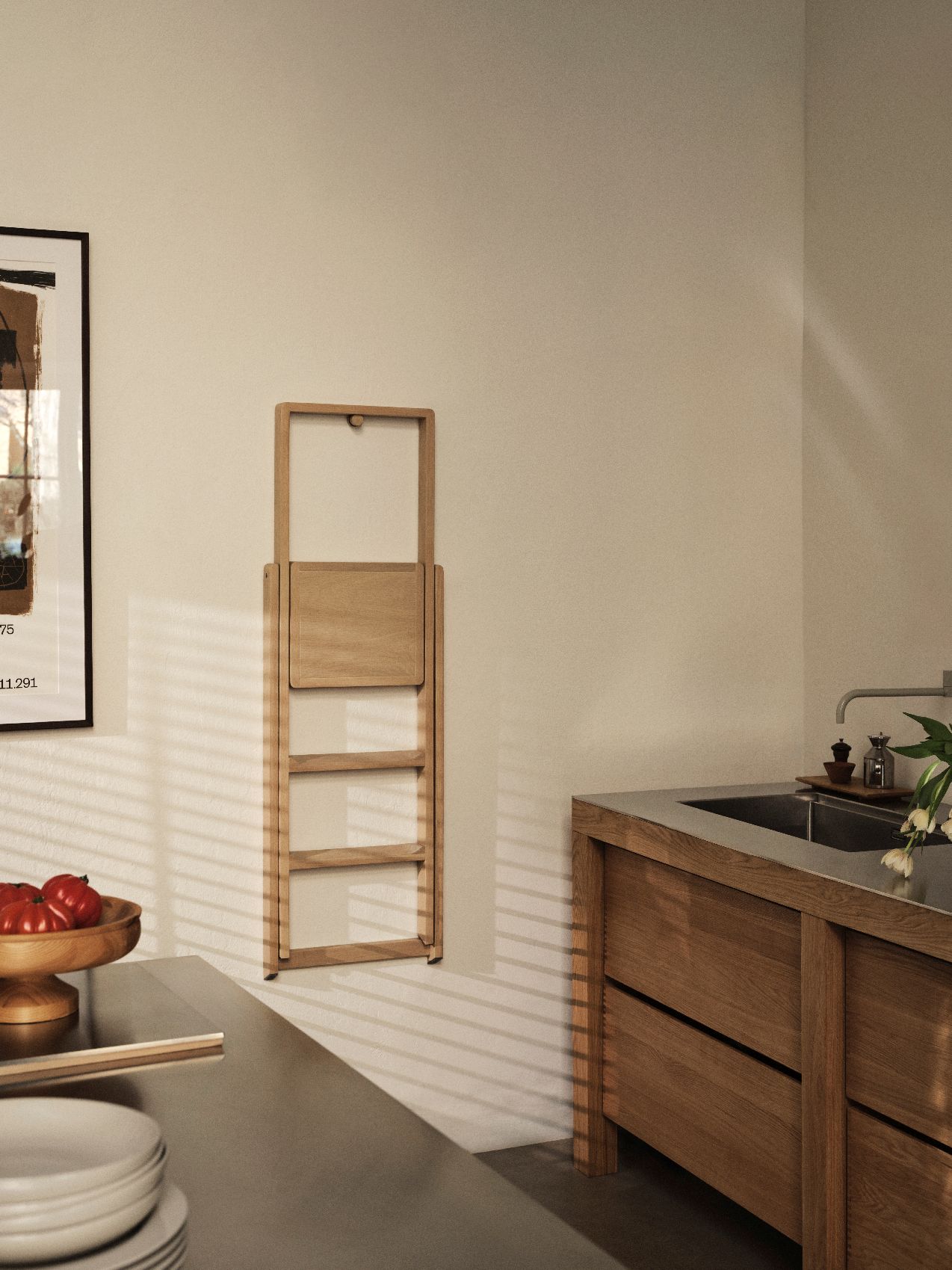 Step-trapladder Design House Stockholm, wit gebeitst