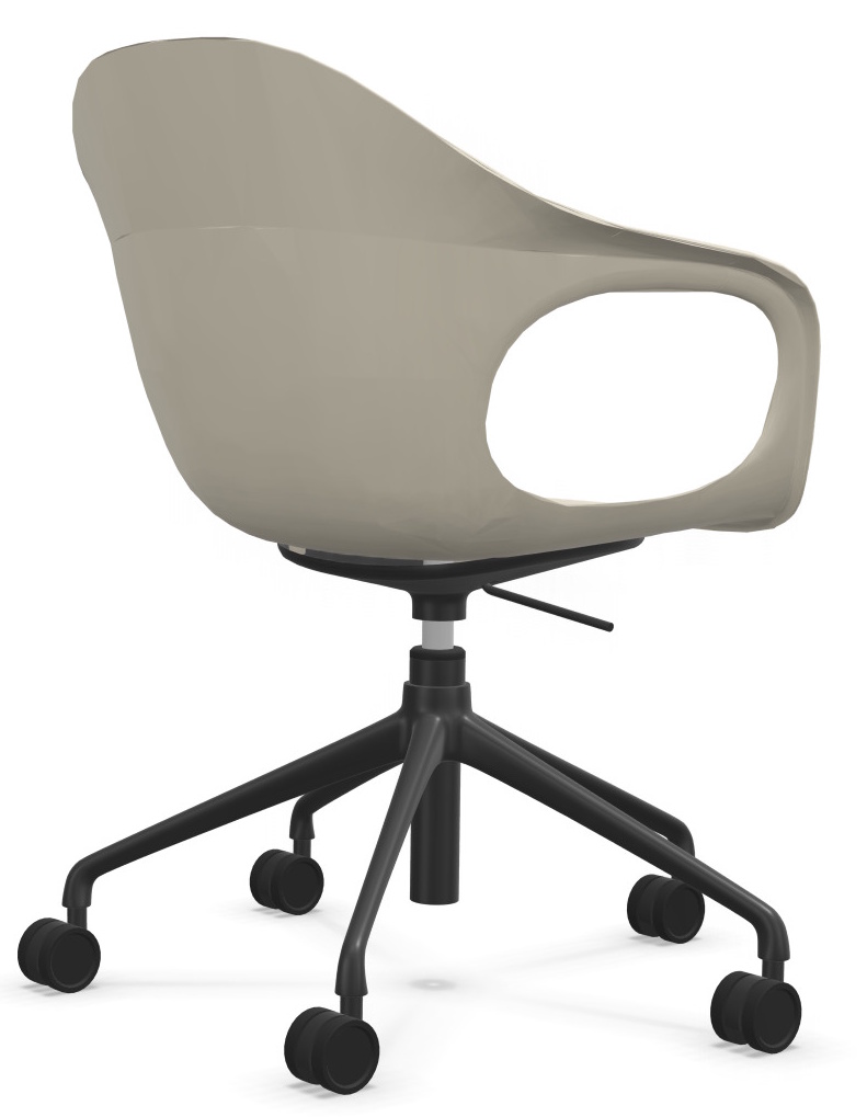 Elephantino fauteuil met vijfpootsonderstel en wieltjes van KRISTALIA