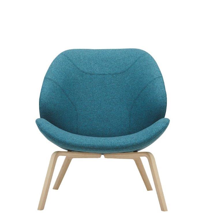 Eden Sessel Softline: Moderner Loungesessel in Türkis mit Holzgestell für Wohnzimmer und Entspannung.