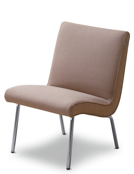 Beiger 607 Vostra Armchair Sessel von Walter Knoll mit Stahlbeinen, moderner Loungesessel für Wohnzimmer.