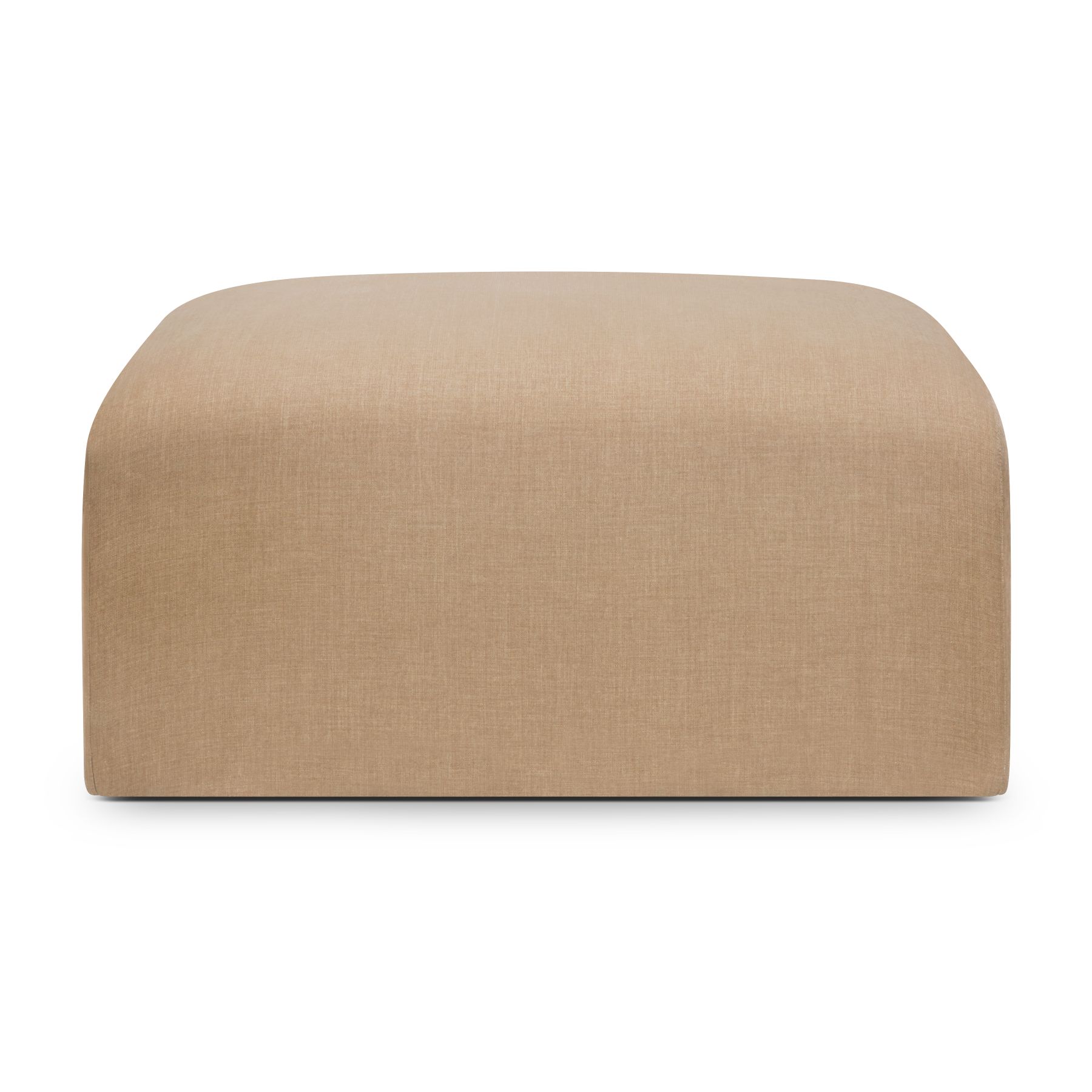 Bulky Polsterhocker in Light Sepia von Ethnicraft. Gemütlicher Hocker für Wohnzimmer und Schlafzimmer.