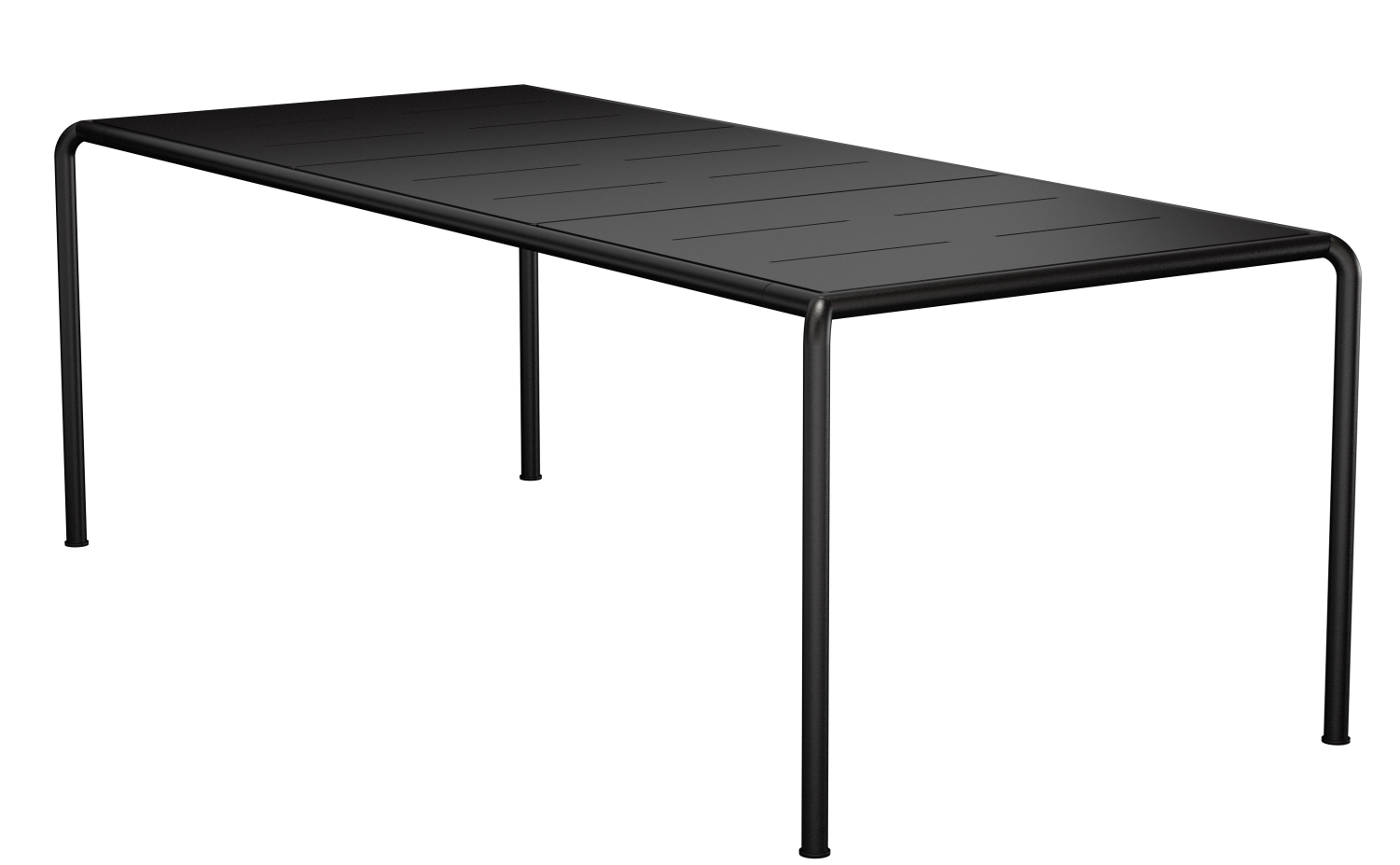 Avanti Esstisch von Houe für den Außenbereich, schwarzer Gartentisch mit geradlinigem Design.