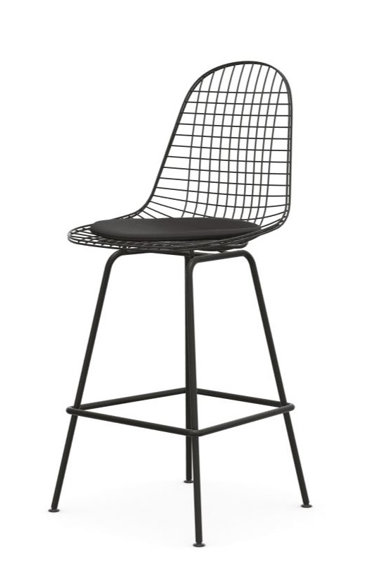 Eames Wire Bar Stool barkruk Medium met zitkussen Vitra