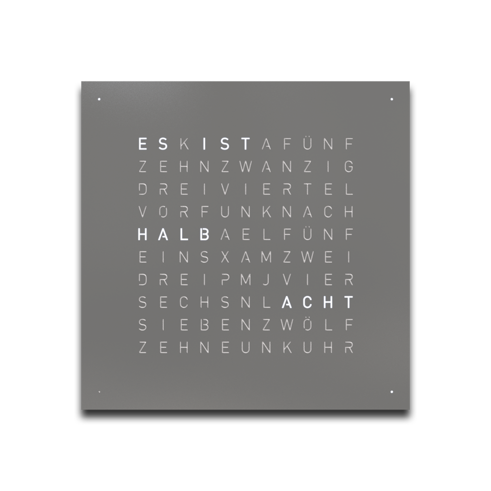 Voorpagina voor Earth 45 wandklok QLOCKTWO
