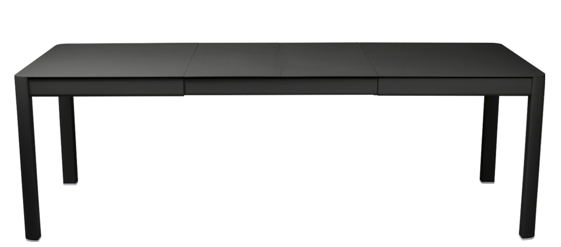 Schwarzer Ribambelle Tisch von Fermob für den Außenbereich, ausziehbar, modernes Design für Garten und Terrasse.