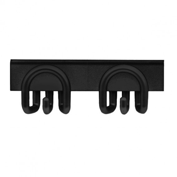 Schwarzer Dueposti Wandkleiderhaken von Rexite mit zwei Haken, ideal für Flur und Garderobe.