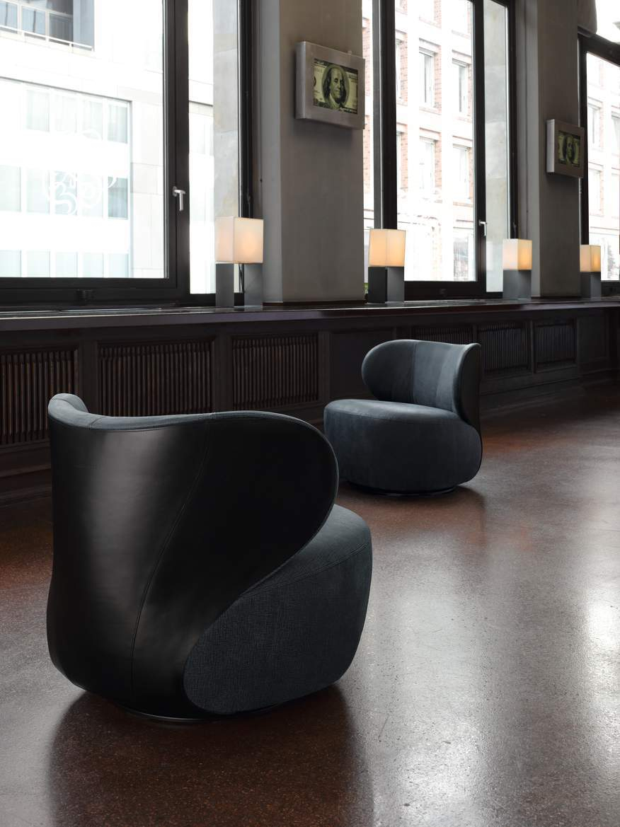 Walter Knoll Bao Sessel in Anthrazit, modernes Design für Wohnzimmer und Lounge-Bereiche.