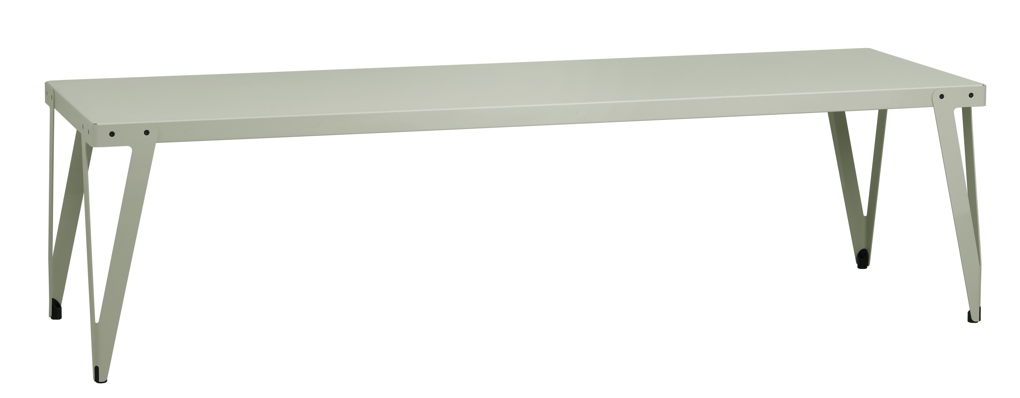 Lloyd Indoor Table Tisch Functionals: Rechteckiger Esstisch in Hellgrau mit schlichtem, modernem Design und Metallgestell.