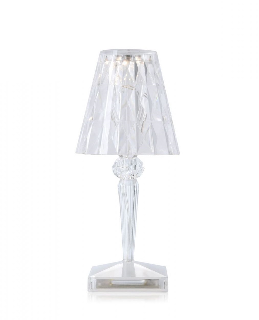 Klare Battery Tischleuchte von Kartell: Moderne, kabellose Lampe für den Innenbereich. Dekorative Beleuchtung.