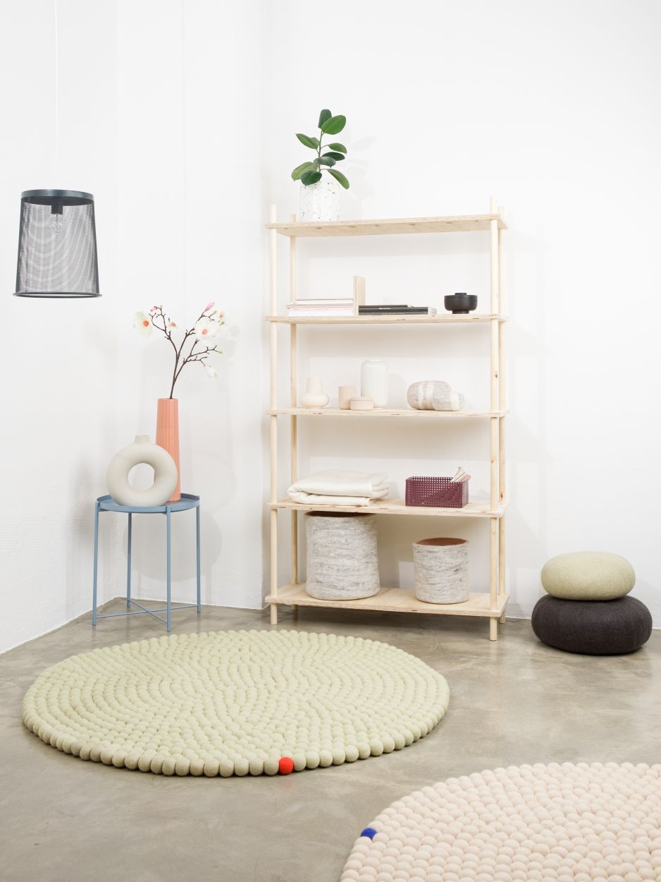 Big One rond viltkleed Ø 200 cm myfelt groenbeige