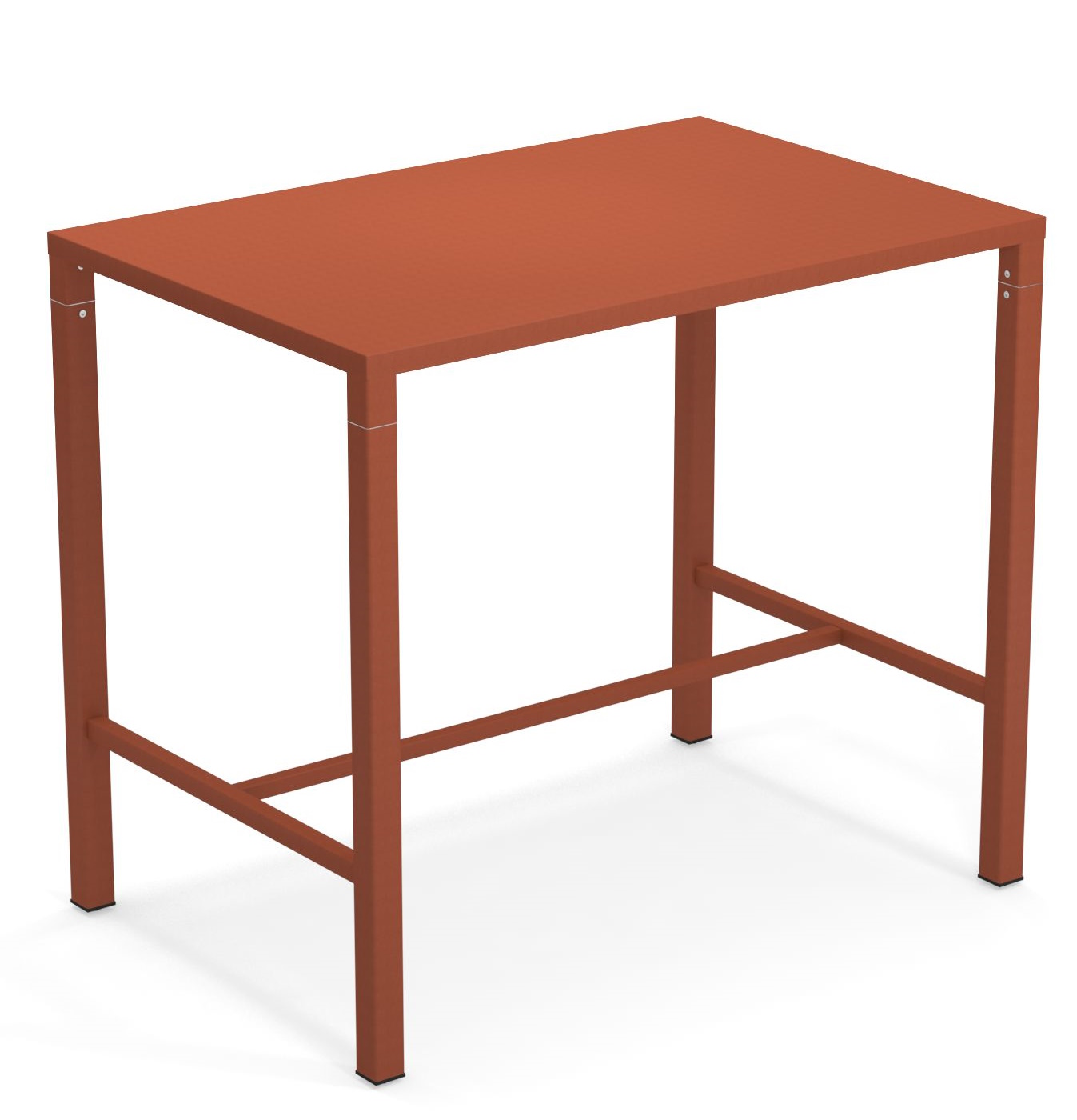 Freistehender, orangefarbener Nova Hochtisch von Emu für den Außenbereich, ideal für Garten, Terrasse und Balkon.