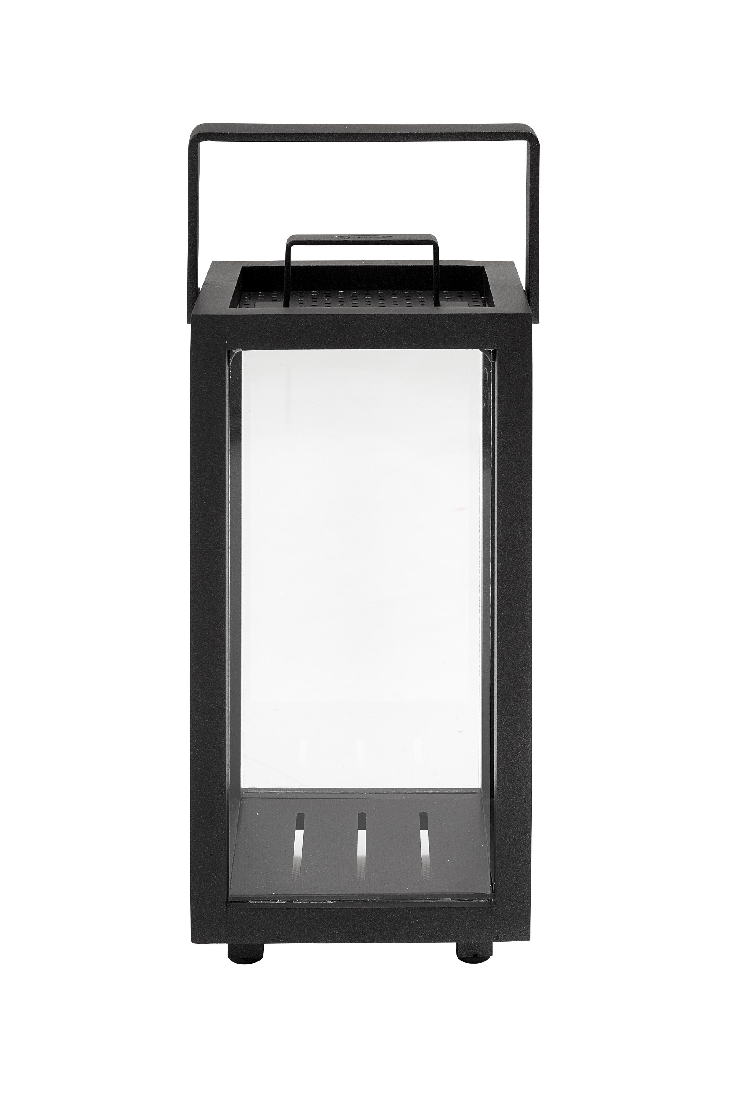 Schwarze Cane-Line Lighthouse Mini Laterne aus Aluminium mit Glas, für Kerzen und Teelichter.