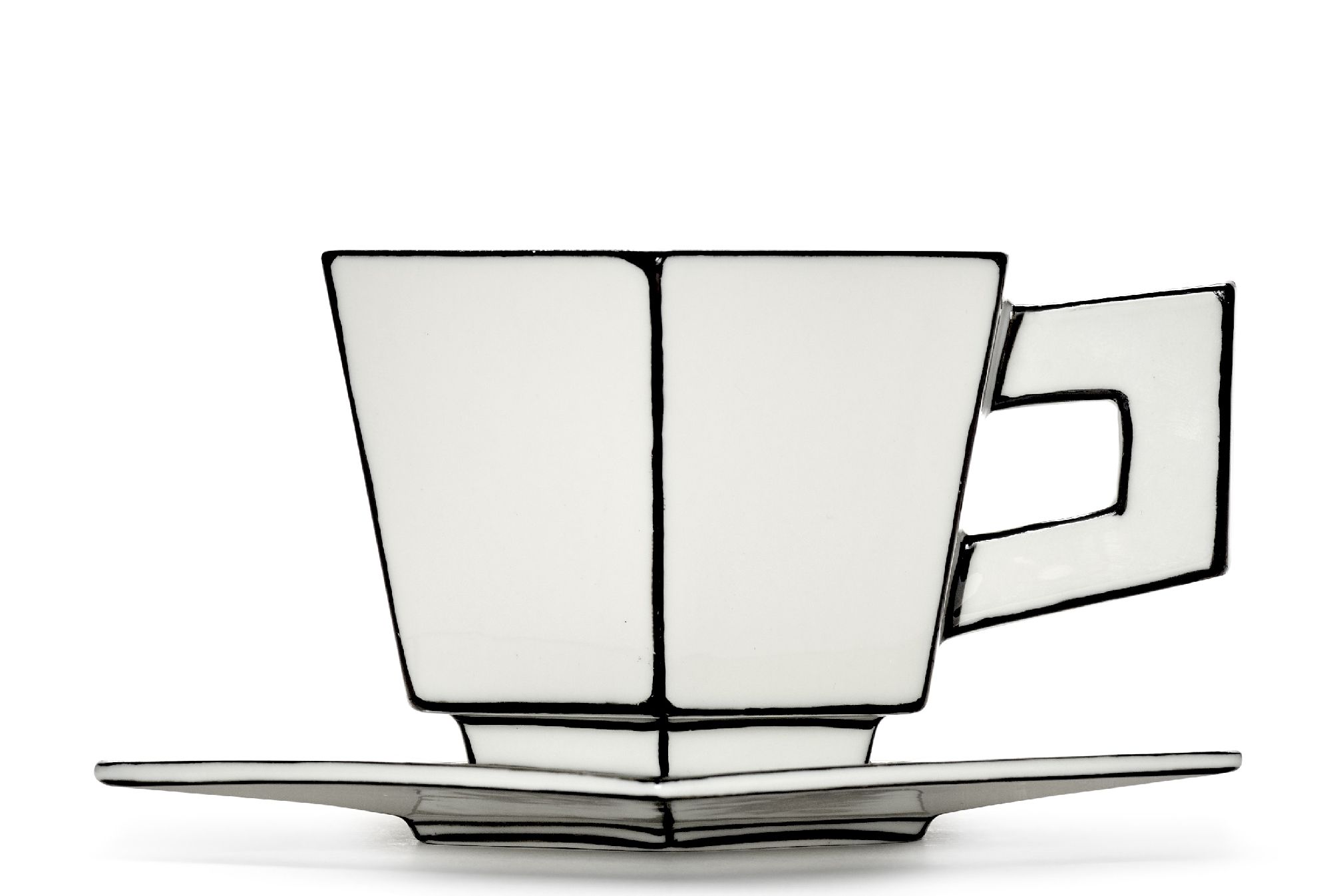Capuccino-kopje wit/zwart Carte Blanche Serax  