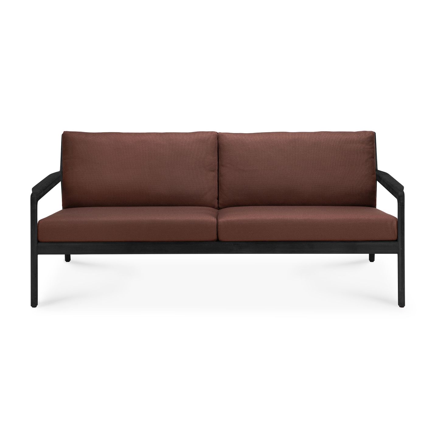 Jack Outdoor tweezitsbank van teakhout, zwart gelakt, burgundy, Ethnicraft