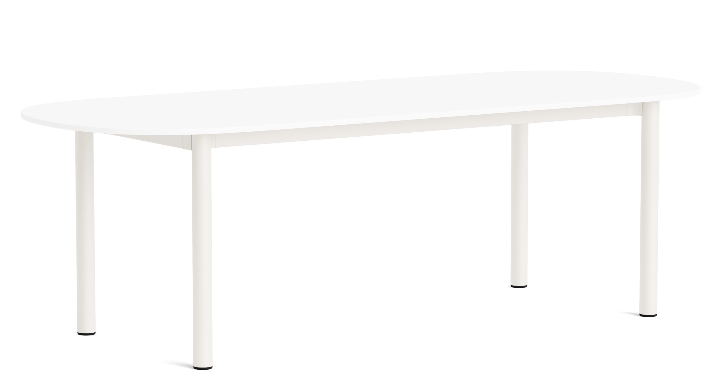 Annex Table von Hay, ein moderner, ovaler Esstisch in Weiß mit minimalistischem Design.