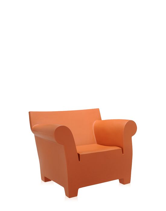 Oranger "Bubble Club" Sessel von Kartell: Moderner Outdoor Sessel aus Kunststoff für Garten und Terrasse.
