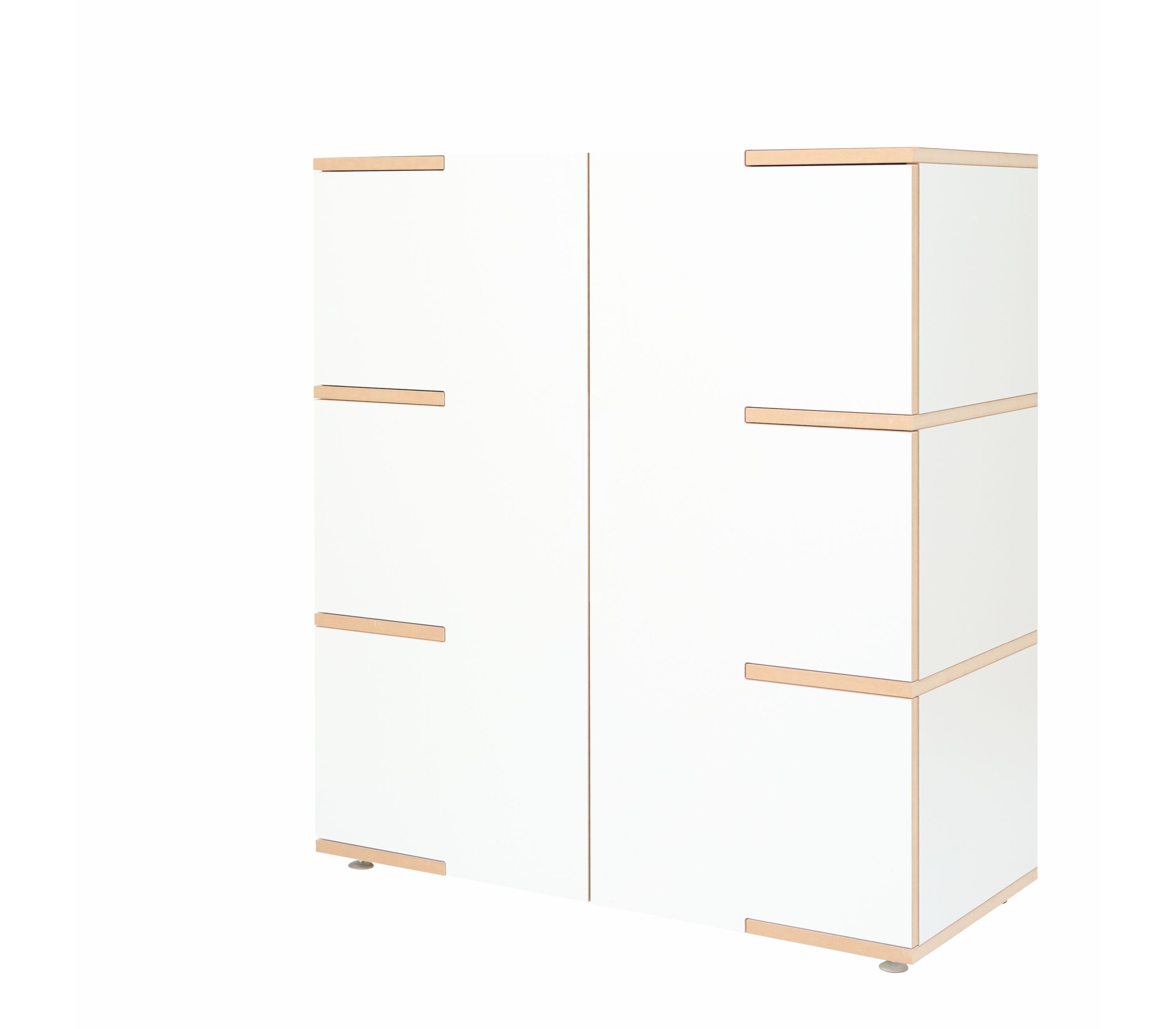Weißes Tojo Stau Sideboard aus Holz mit minimalistischem Design für Wohnzimmer und Büro.