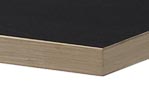 Zwart melamine met eikenhouten rand