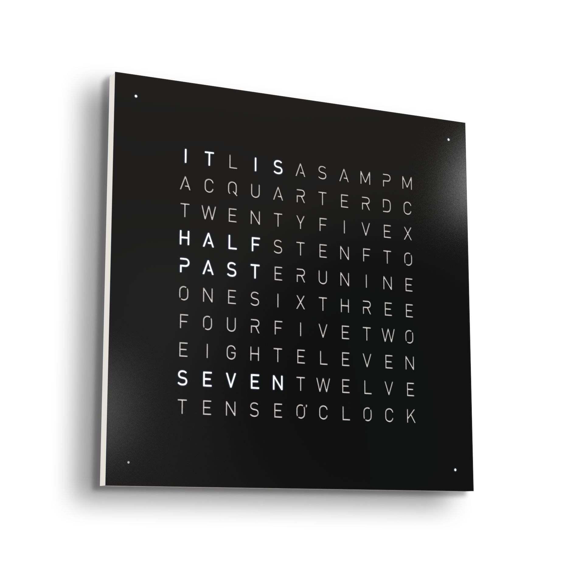 Earth 90 Steel Series Wandklok / Tijdsobject Engels QLOCKTWO