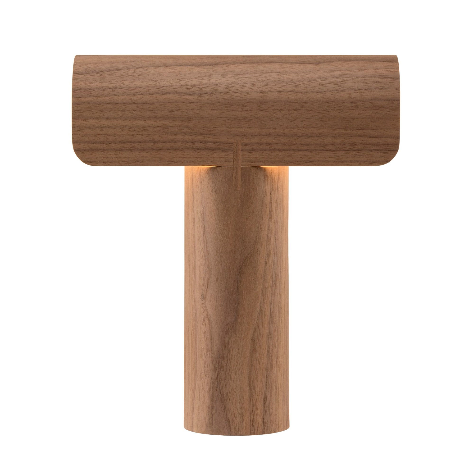 Teelo 8020 Tischleuchte von Secto Design aus Nussbaumholz, modernes Design für Wohnzimmer und Schlafzimmer.