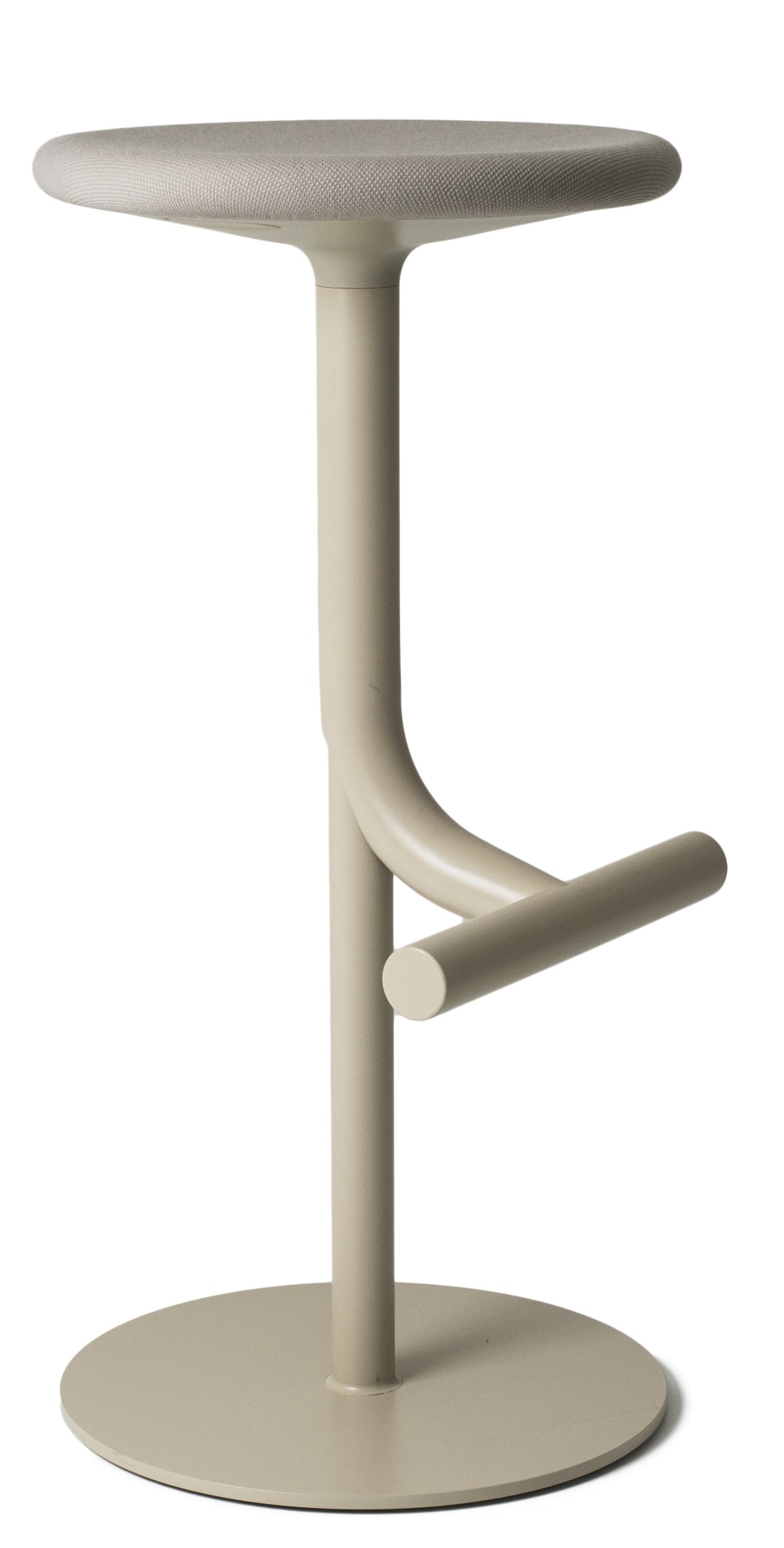 Tibu Stool Hocker von Magis, moderner Barhocker in Beige mit Fußstütze und rundem Sitz.