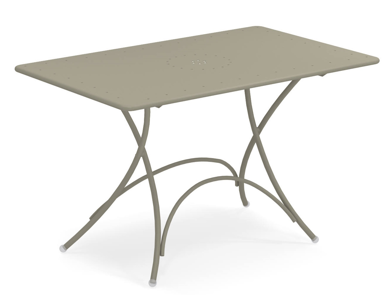 Pigalle Klapptisch Outdoor Emu, rechteckig, aus Metall in Taupe, für Garten, Balkon und Terrasse.