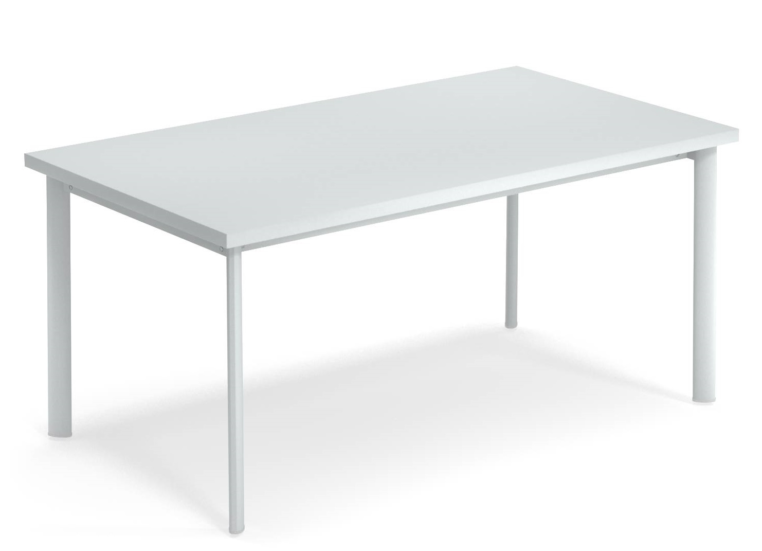 Weißer Star Tisch von Emu für den Außenbereich, moderner Gartentisch mit minimalistischem Design und vier Beinen.
