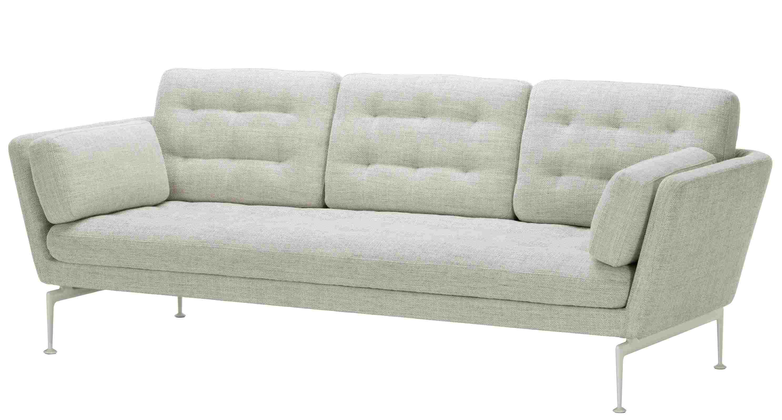 Helles Suita Sofa von Vitra mit drei Sitzen und weißen Füßen im modernen Design.