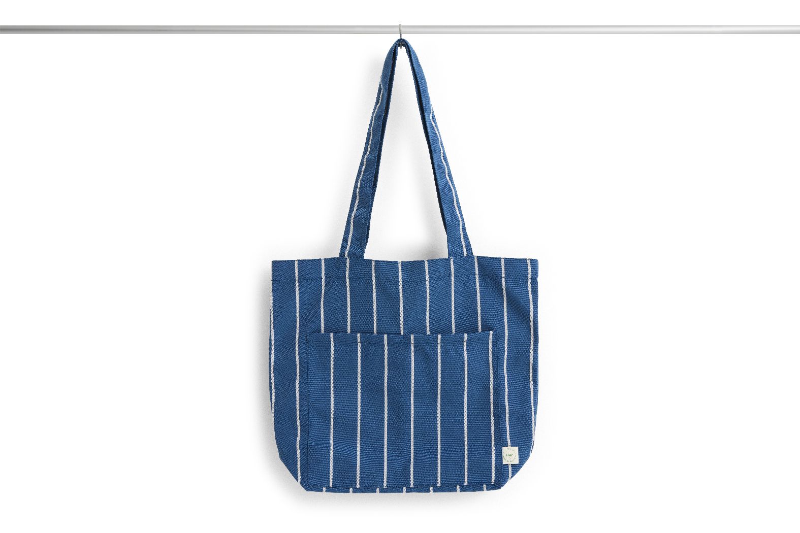 Outdoor Market draagtas blauw met beige strepen Hay