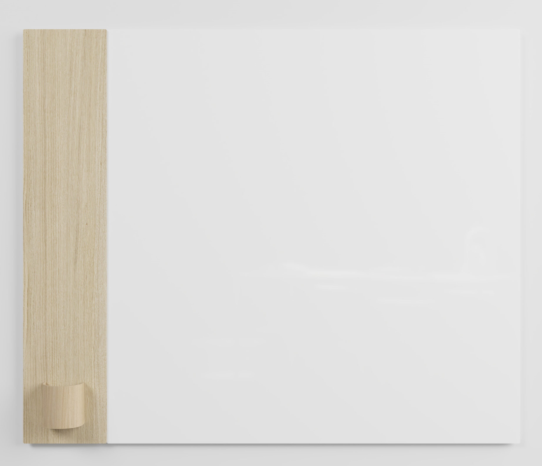 Chat Board Classic Crafted Wandtafel: Magnetische Glastafel mit hellem Holzrahmen und Stifthalter für Büro oder Zuhause.