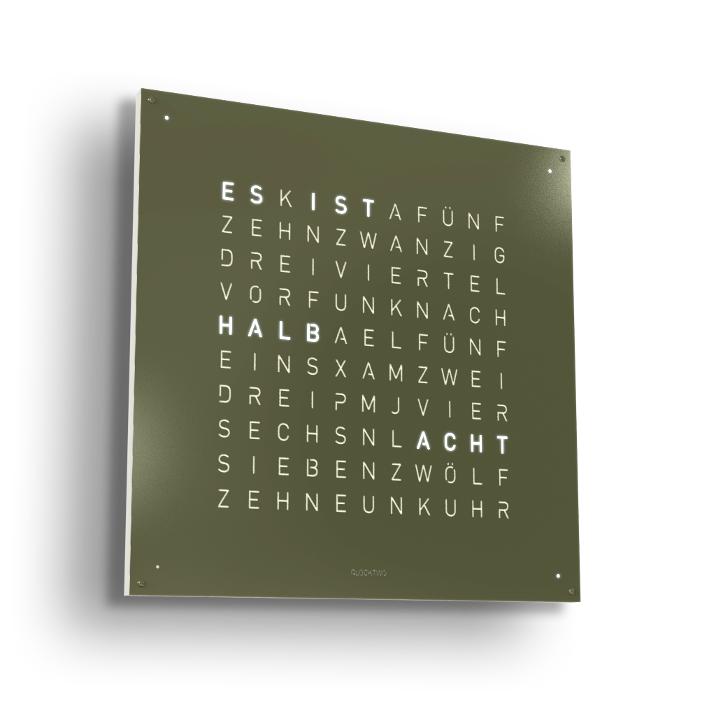 Earth 90 Steel Series Wandklok / Tijdsobject Duits QLOCKTWO