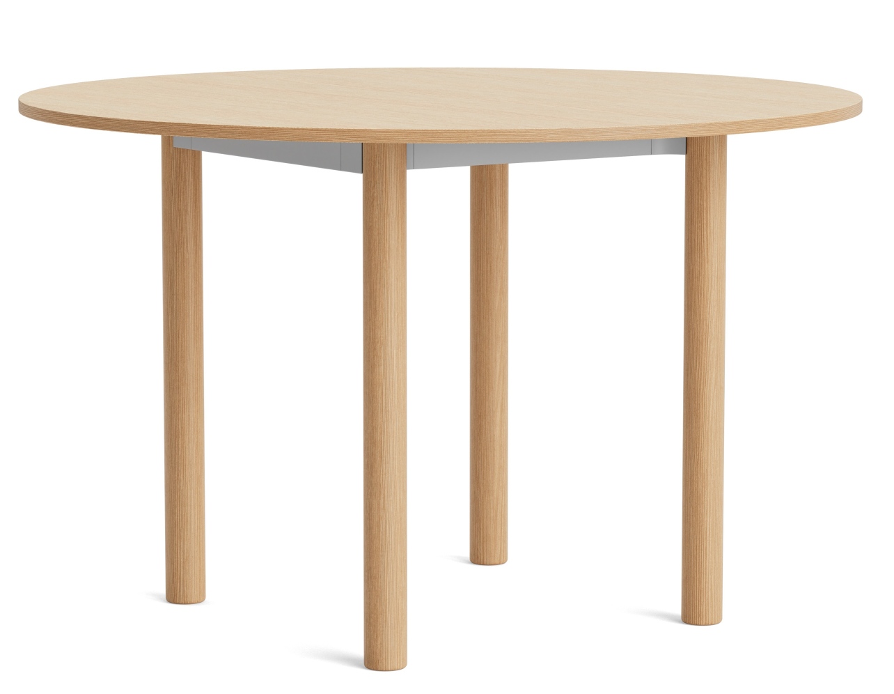 Annex Table Round Esstisch von Hay, runder Holztisch mit vier Beinen für Esszimmer und Küche.