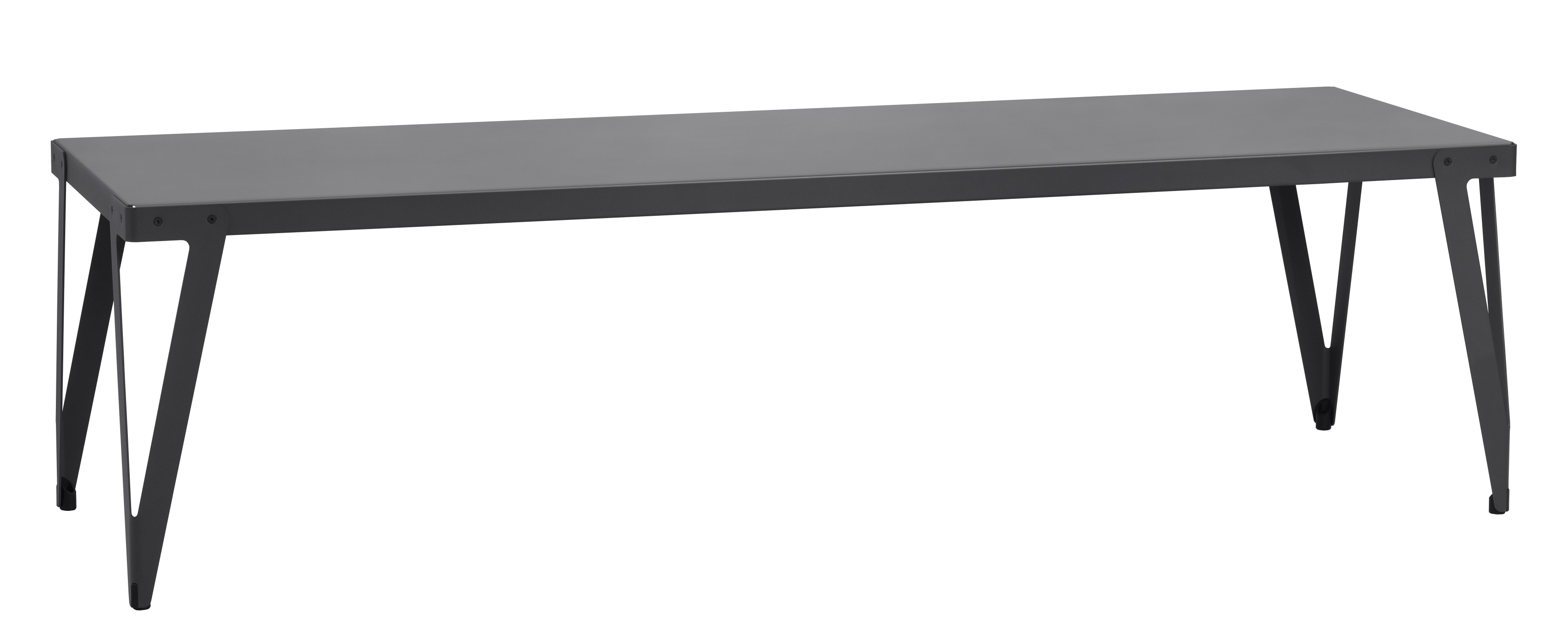 Lloyd Indoor Table Tisch Functionals: Moderner Esstisch in Anthrazit mit minimalistischem Design und Metallgestell.