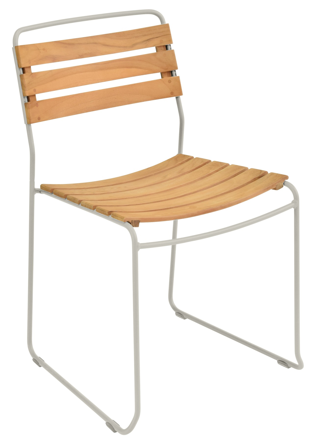 Fermob Surprising Teak Chair: Moderner Outdoor-Stuhl aus Teakholz und Metallgestell für Garten und Terrasse.