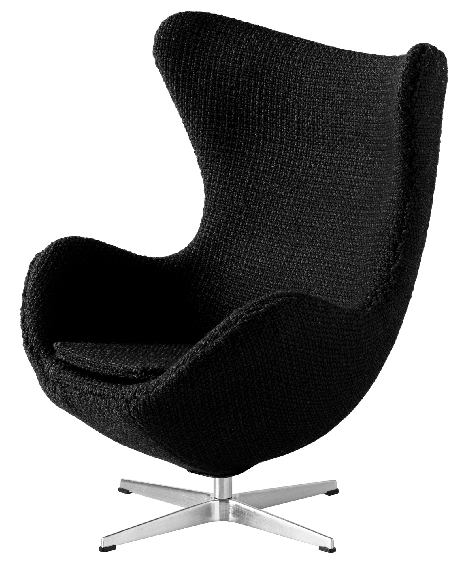Schwarzer Egg Chair Miniatur von Fritz Hansen, Designklassiker für Puppenhaus oder Sammler, Stoffbezug.
