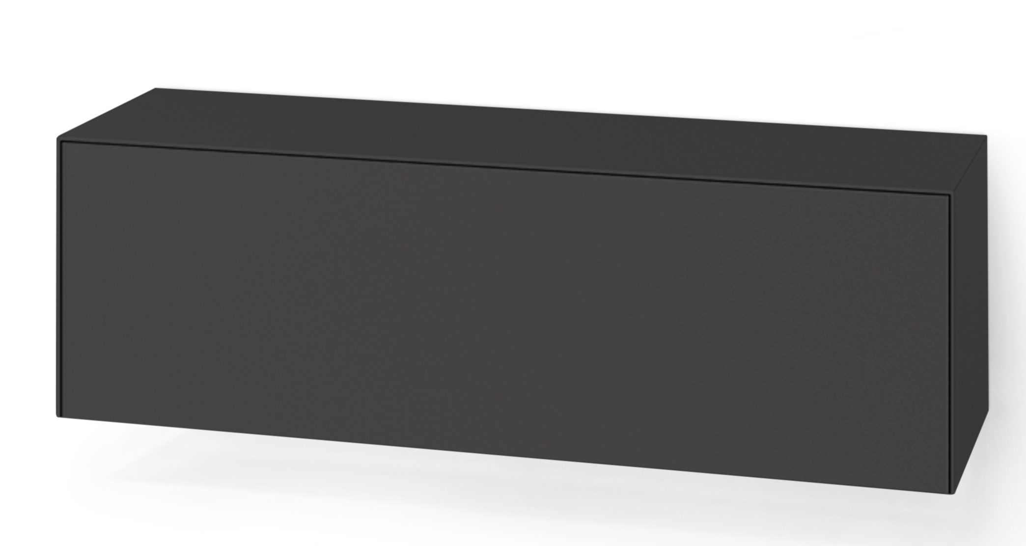 Schwarzes Nex Pur Box Board von Piure mit Schubkasten, modernes Wandregal für Wohnzimmer und Büro.