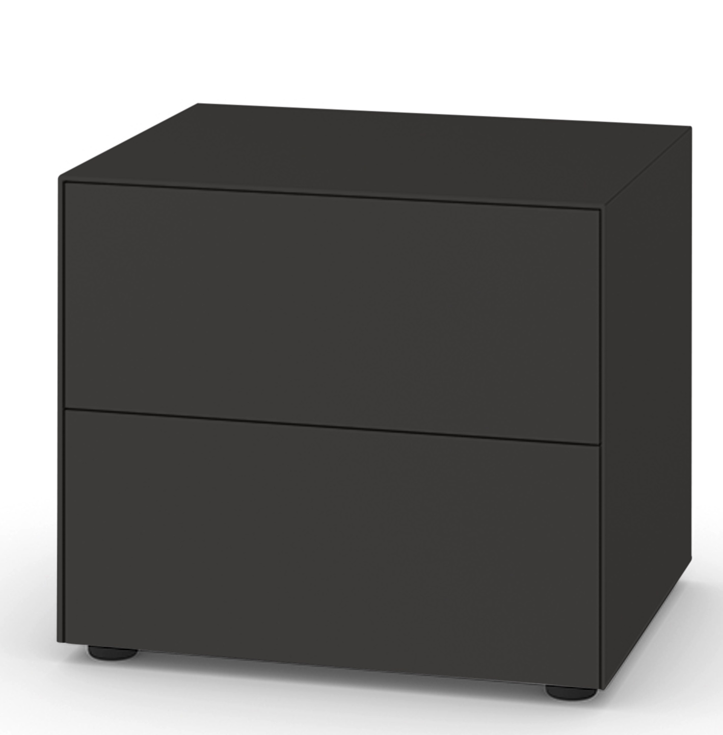 Piure Nex Pur Box Board mit Schubladen in Anthrazit, moderner Nachttisch oder Beistellschrank.