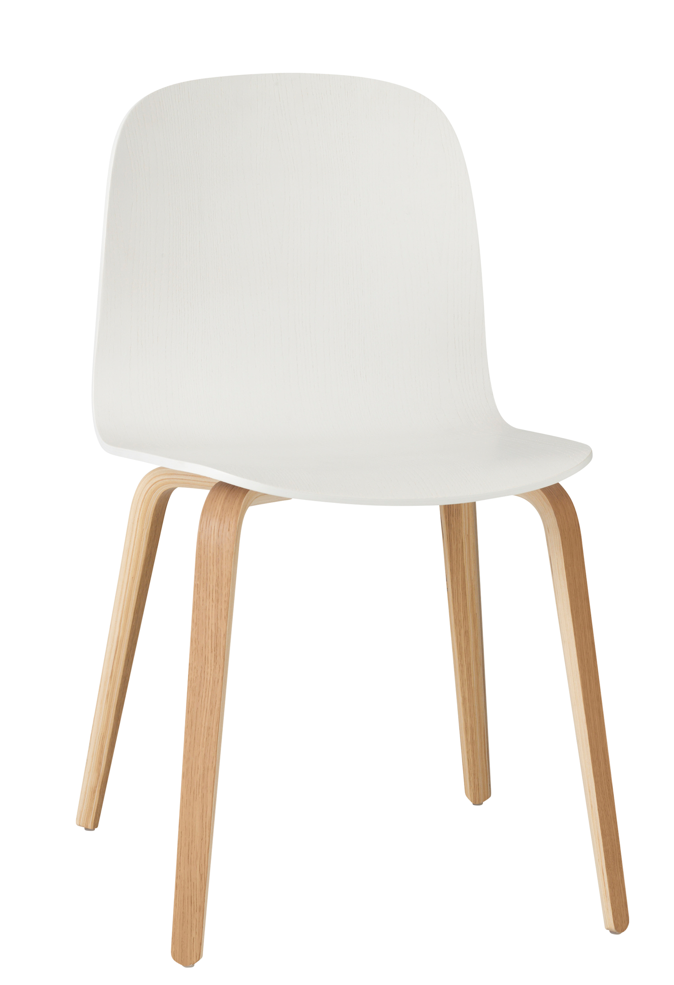 Visu Chair von Muuto mit Holzbeinen: Moderner Stuhl in Weiß für Esszimmer und Büro.