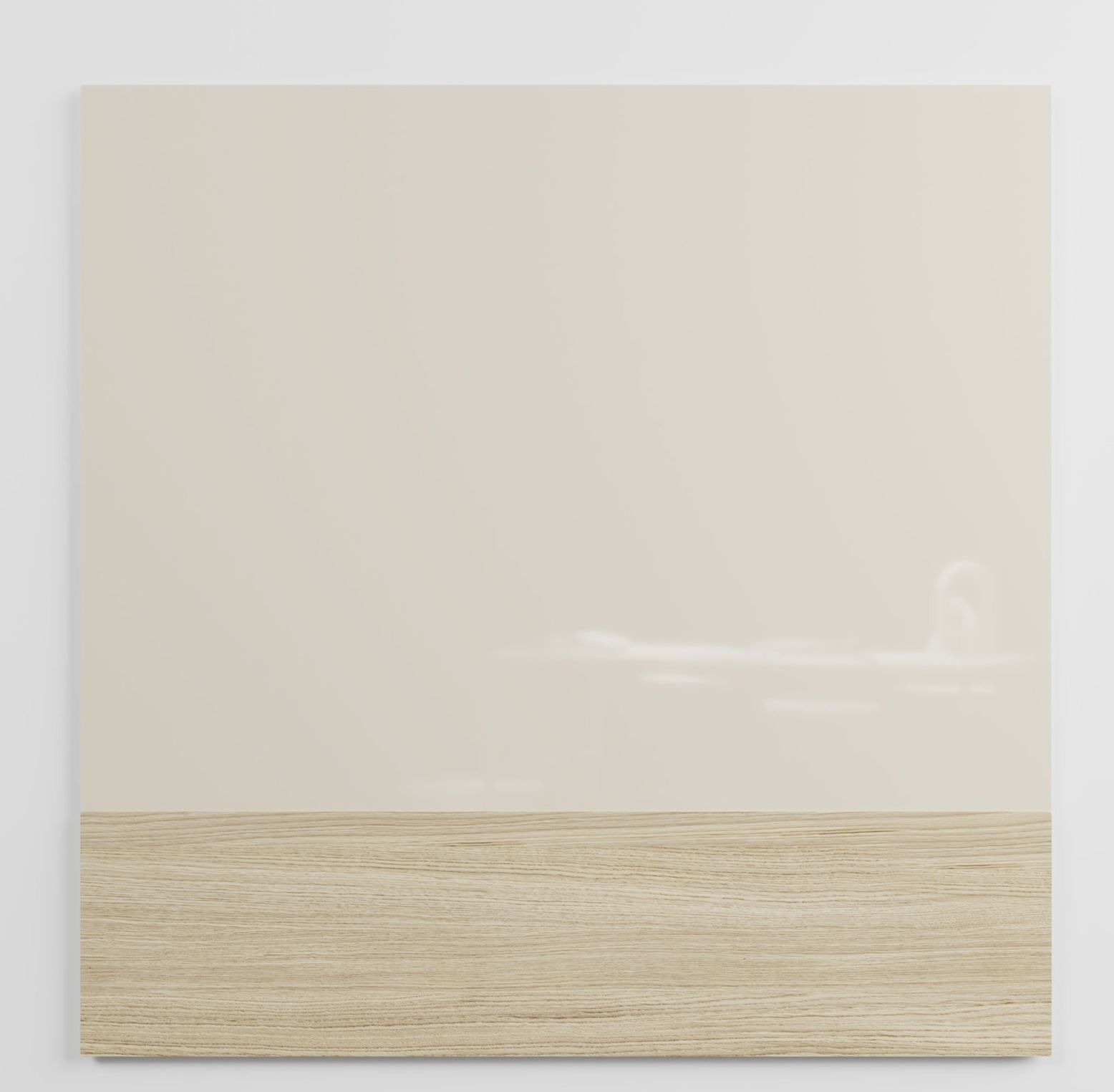 Chat Board Classic Crafted Wandtafel: Beige Glas Magnettafel mit Holzrahmen für Büro und Zuhause.
